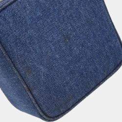 Pre Owned Chanel Blue Denim Vanity Handbag