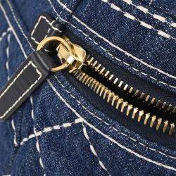 Pre Owned حقيبة شانيل دنيم أزرق "فانيتي" مزدوجة الاتجاهات