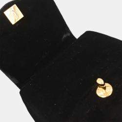 Pre Owned Chanel Black Velvet Shoulder Bag