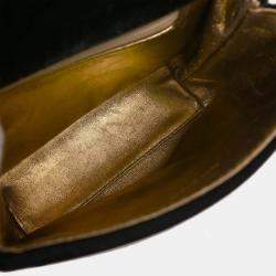 Pre Owned Chanel Black Velvet Shoulder Bag