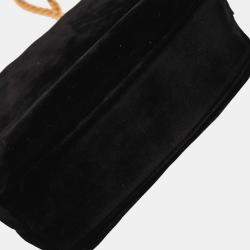 Pre Owned Chanel Black Velvet Shoulder Bag