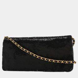 مملوكة مسبقًا حقيبة شانيل سوداء ترتر تجرؤ على الإزعاج للكتف