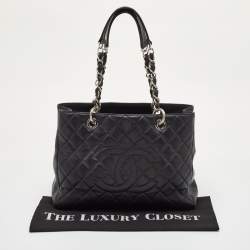 مملوكة مسبقًا Chanel Black Quilted Caviar Leather GST Shopper Tote