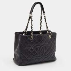 مملوكة مسبقًا Chanel Black Quilted Caviar Leather GST Shopper Tote