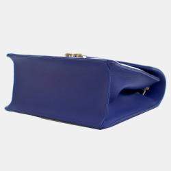 مملوكة مسبقًا Chanel Blue Small Chevron Calfskin Envelope Flap