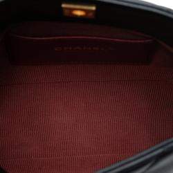 Pre Owned حقيبة كتف سلسلة شانيل ضفائر CC سوداء جلد حملان