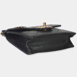 مملوكة مسبقًا Chanel Black Quilted Goatskin Vertical Chic Pearls Flap Bag