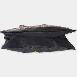 Pre Owned Chanel Vintage Black Red Lambskin No. 5 Star Chain Tote Bag