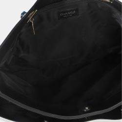 Pre Owned Chanel Vintage Black Red Lambskin No. 5 Star Chain Tote Bag