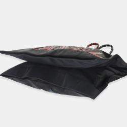 Pre Owned Chanel Vintage Black Red Lambskin No. 5 Star Chain Tote Bag