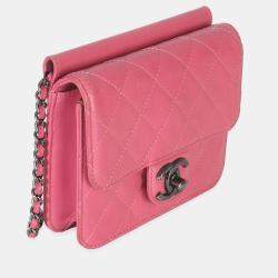 مملوكة مسبقًا Chanel Pink Quilted Lambskin Mini Crossing Times Flap Bag