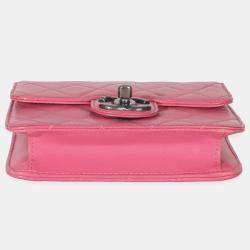 مملوكة مسبقًا Chanel Pink Quilted Lambskin Mini Crossing Times Flap Bag