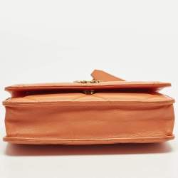 Pre Owned محفظة شانيل جلد برتقالي 19 بسلسلة