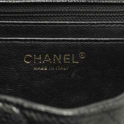 Pre Owned Chanel Classic Single Flap Maxi Black Caviar Quilted Leather Bag