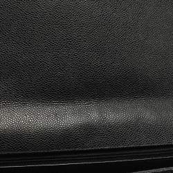 Pre Owned Chanel Classic Single Flap Maxi Black Caviar Quilted Leather Bag