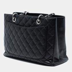 Pre Owned Chanel Black Caviar Grand Shopping Tote