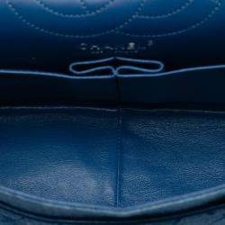 Pre Owned Chanel Blue Reissue 2.55 Quilted Denim Double Flap 226