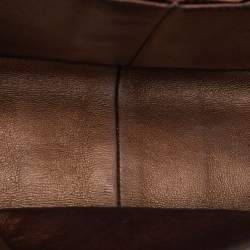 Pre Owned Chanel Reissue 2.55 226 Metallic Brown Quilted Aged Leather Flap Bag