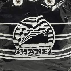 Pre Owned Chanel La Pausa Black/White Coated Canvas Shopper Tote