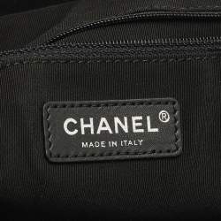 Pre Owned Chanel La Pausa Black/White Coated Canvas Shopper Tote