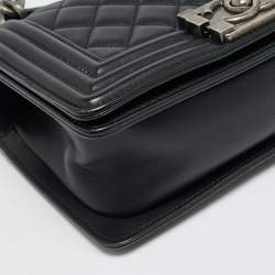 Pre Owned حقيبة شانيل قلاب بوي جلد مبطن أخضر صغيرة