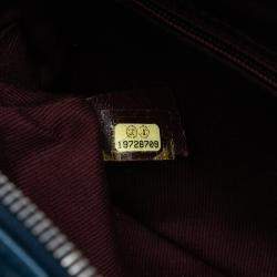 Pre Owned حقيبة شانيل فلاب بلون أزرق متوسط من جلد العجل وعمرها مزدوج اللون