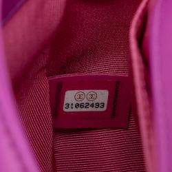 Pre Owned Chanel Purple Mini Lambskin Giant Crystal CC Flap