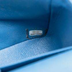 Pre Owned Chanel Blue Small Classic Caviar Double Flap