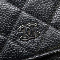 Pre Owned حقيبة شانيل شانيال ووليت على السلسلة الكافيار كوادير س. س. السوداء