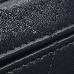 Pre Owned حقيبة شانيل فانيتي CC صغيرة مبطنة جلد حملان سوداء بسلسلة