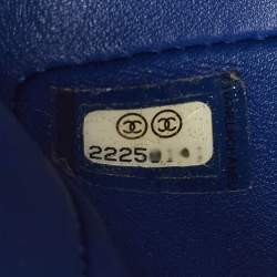 Pre Owned Chanel Classic New Mini Blue Python Flap Bag