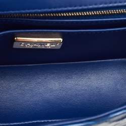 Pre Owned Chanel Classic New Mini Blue Python Flap Bag