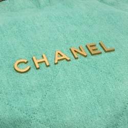 Pre Owned حقيبة شانيل ماتيلاسي شانيل 22 سلسلة كتف/يد صغيرة جينز تركواز وأخضر