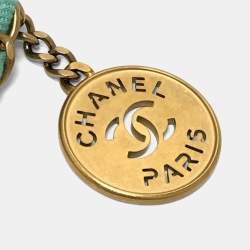 Pre Owned حقيبة شانيل ماتيلاسي شانيل 22 سلسلة كتف/يد صغيرة جينز تركواز وأخضر