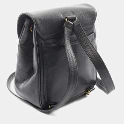 Pre Owned Chanel Coco Mark Backpack Bag In Calfskin Leather Cowhide Black