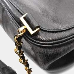 Pre Owned Chanel Coco Mark Backpack Bag In Calfskin Leather Cowhide Black