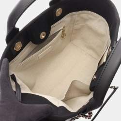 مملوكة مسبقًا حقيبة كتف شانيل دوفيل قماش وجلد سوداء بحجم مزدوج كبير