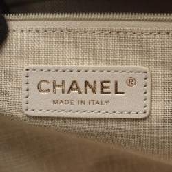 مملوكة مسبقًا حقيبة كتف شانيل دوفيل قماش وجلد سوداء بحجم مزدوج كبير