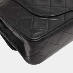 Pre Owned حقيبة كتف شانيل كوكو مارك ماتيلسي 23 مزدوجة الطي سلسلة جلد خروف أسود