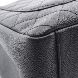 Pre Owned حقيبة توت شانيل غراندي شوبينغ جلد عجل محبب أسود ماتلأسه