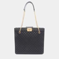 Pre Owned حقيبة تسوق شانيل بوي شانيل جلد أسود