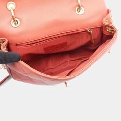 Pre Owned حقيبة كتف شانيل ماتيلاسي جلد الحمل بورودو وأورانج