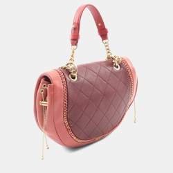 Pre Owned حقيبة كتف شانيل ماتيلاسي جلد الحمل بورودو وأورانج