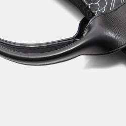 Pre Owned Chanel Coco Mark Camellia Tote Bag Coated Canvas And Leather Black Beige