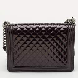 Pre Owned حقيبة شانيل بوي كبيرة جلد مبطن بيج بقلّاب