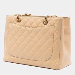 Pre Owned حقيبة يد شانيل جراند شوبينج كافيار بنية اللون