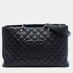 Pre Owned Chanel Black Caviar Grand Shopping Tote XL