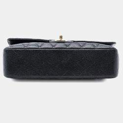 Pre Owned Chanel Black Medium Classic Caviar Double Flap
