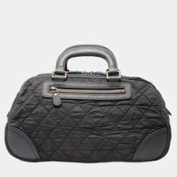 Pre Owned Chanel Paris New York Quilted Nylon Duffle Handbag