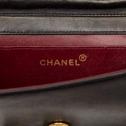 Pre Owned حقيبة شانيل سي سي مفردة بقلّابة جلد خروف مبطن أسود